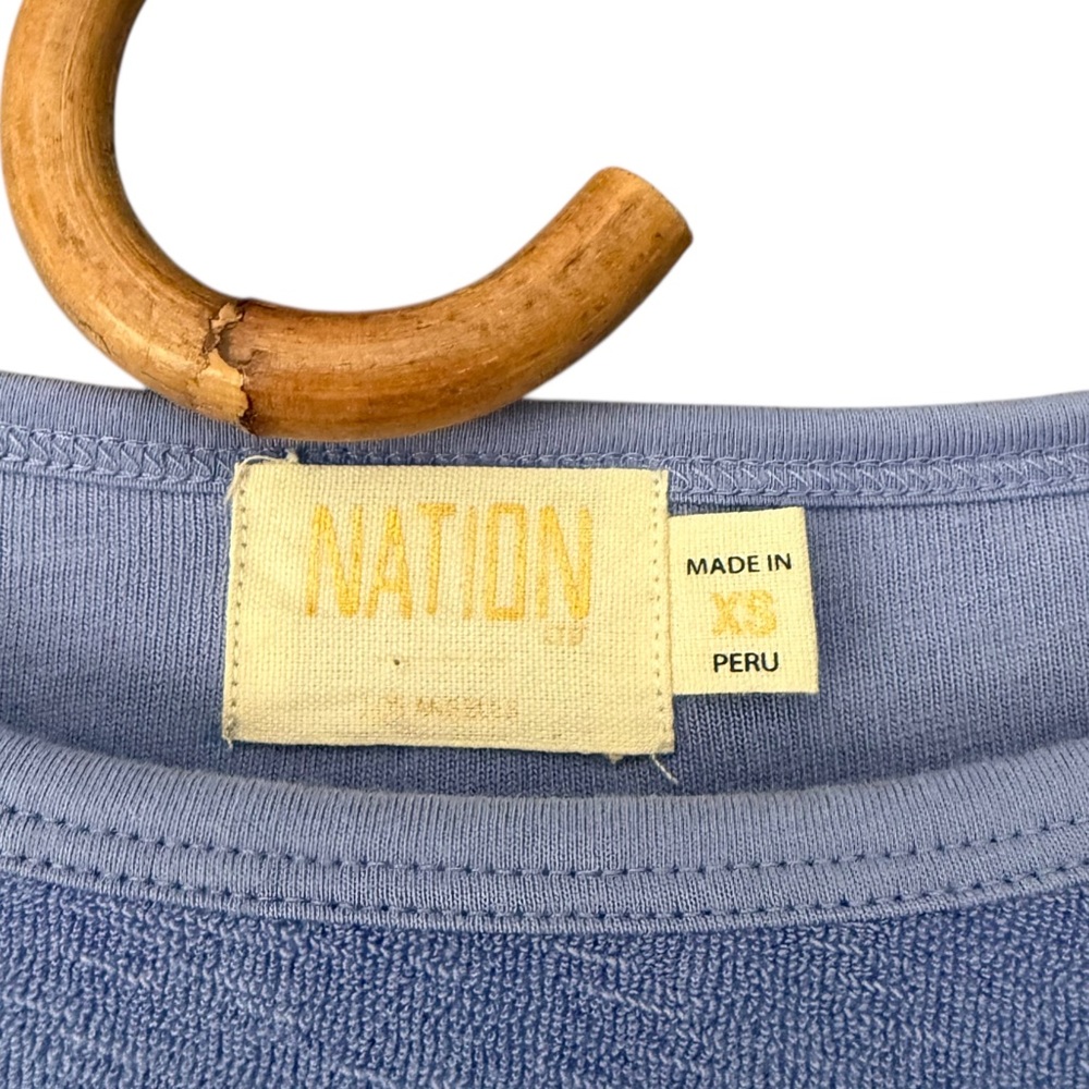 Nation LTD | Fallon Terry Cloth Popover in Wedgewood Size‎ XS - Picture 10 of 13